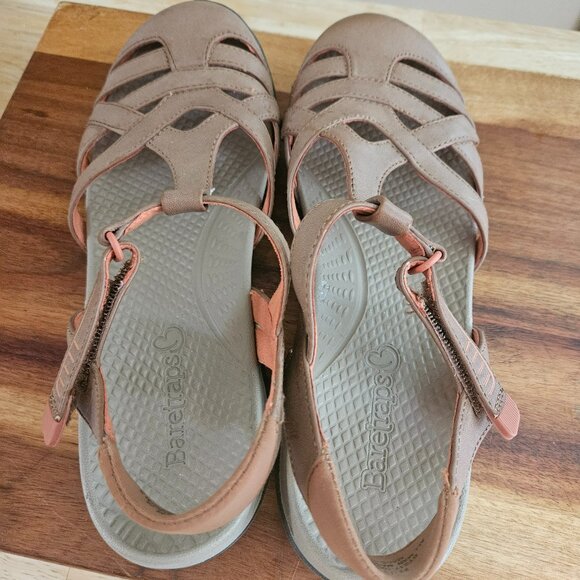 barestraps womens closed toe slingback sandal brown 8.5 medium - Picture 1 of 6